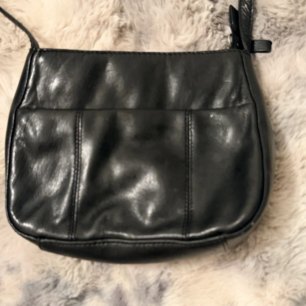 ROLFS Genuine Leather Black Crossbody Vintage